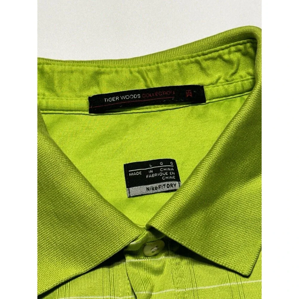 Nike Fit Dry Golf Polo Tiger Woods Collection Mens Size Large Green *READ SNAGS*